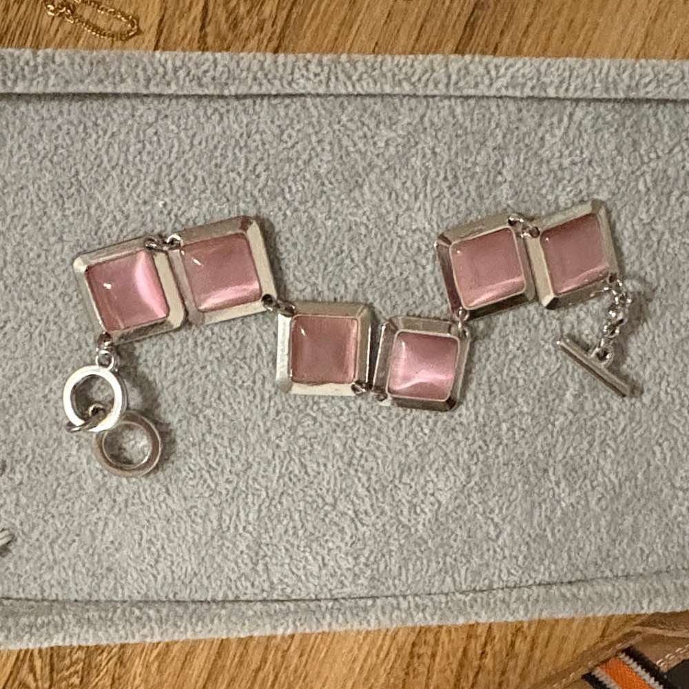 Elegant Pink and Silver Bracelet
